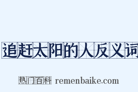 追赶太阳的人反义词是什么意思的图片